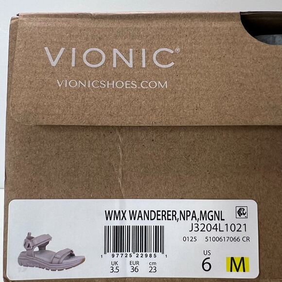 Vionic Walk Max Wanderer Athletic Support Sandals Magnolia Dusk Women's 6 NWB - Picture 10 of 10